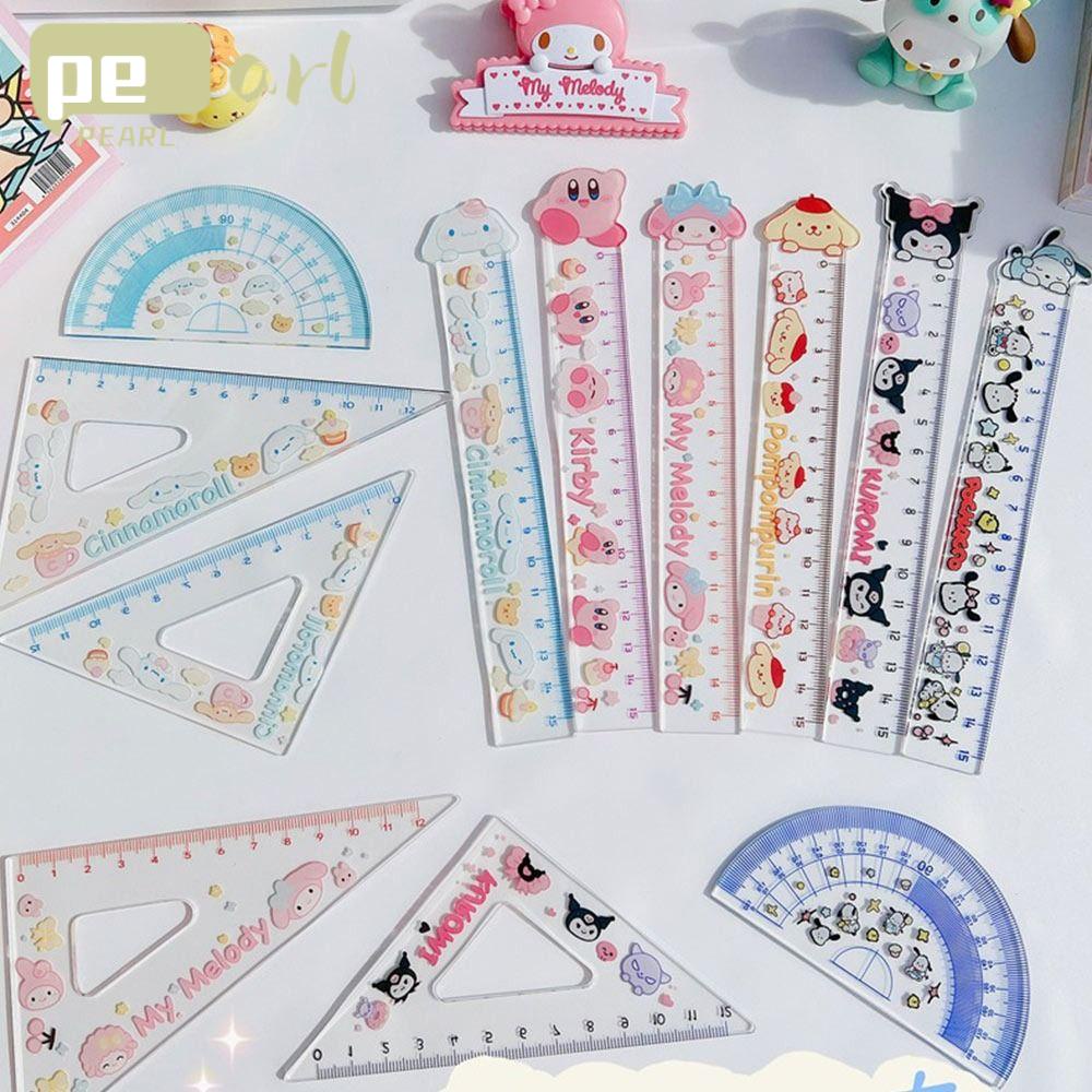 .Bộ 4 Thước Thẳng Hình Tam Giác Họa Tiết My Melody Cinnamoroll Dễ Thương Dùng Vẽ Quà Tặng Cho Học Sinh