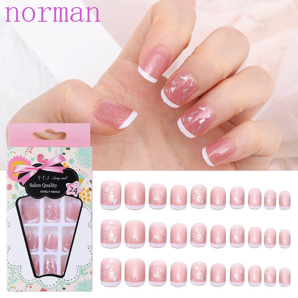 Móng Tay Giả Hình Vuông Màu Gradient Dễ Thương