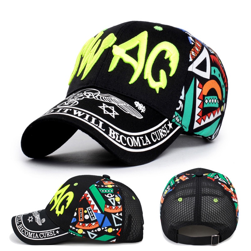 Mũ Lưỡi Trai Chống Nắng Phối Lưới Thoáng Khí Phong Cách Hiphop