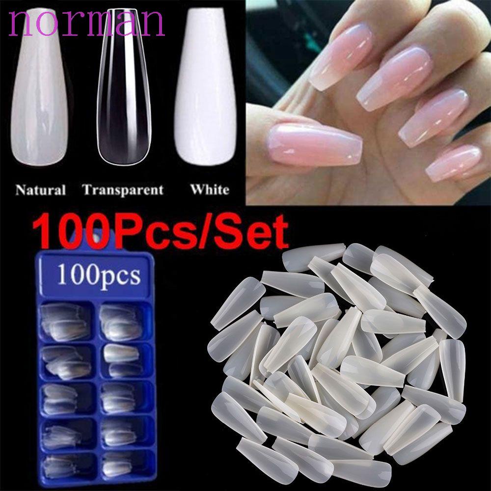 Bộ 100 Móng Tay Giả Che Phủ Toàn Diện Tự Nhiên Có Thể Tháo Rời