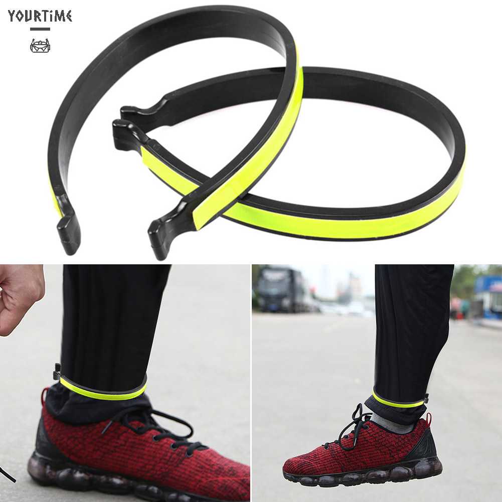 2 Dây Đai Phản Quang Đeo Mắt Cá Chân Có Thể Điều Chỉnh Cho Đạp Xe Ban Đêm