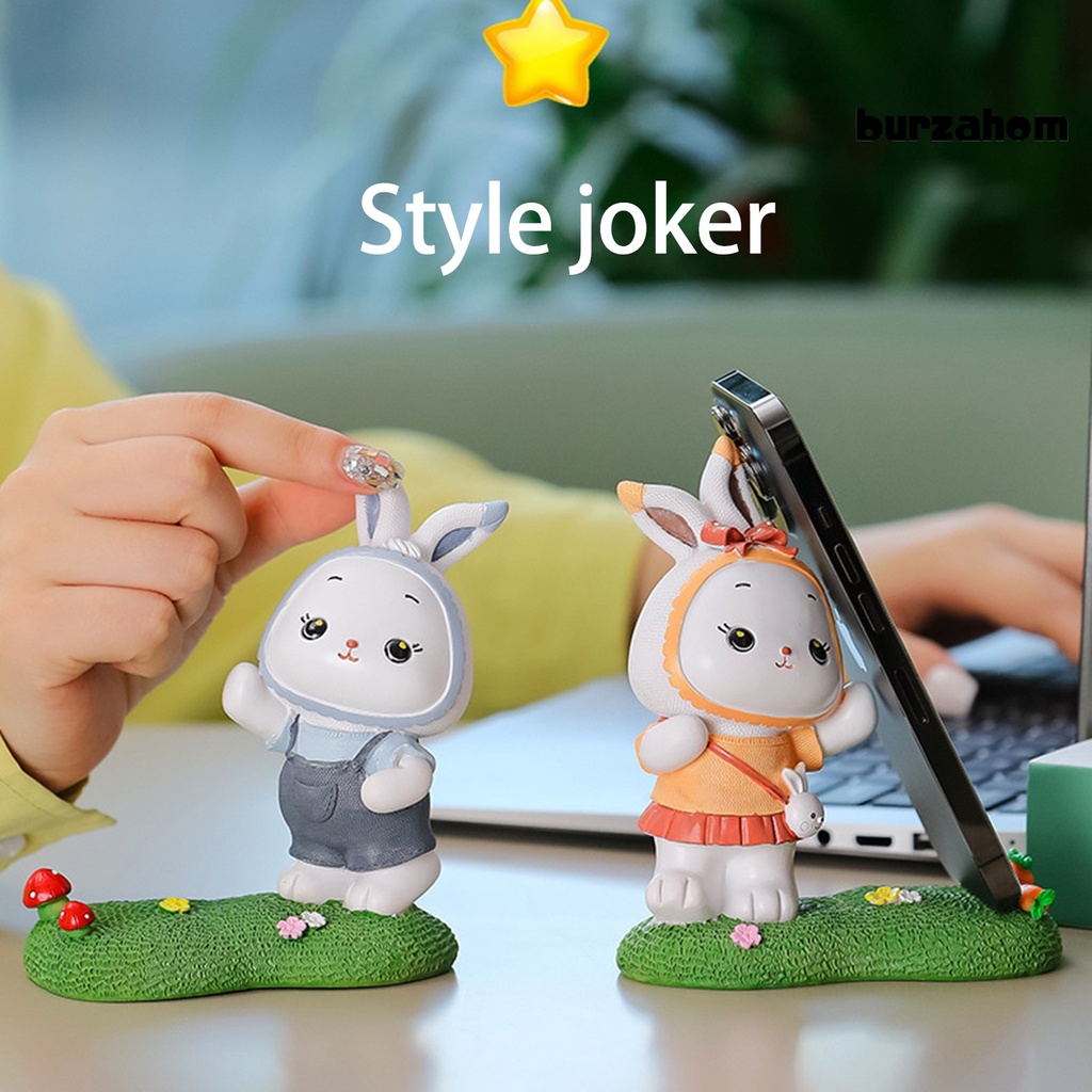 [BU] Giá Đỡ Điện Thoại Resin Ổn Định Thiết Kế Hoạt Hình Thỏ Đáng Yêu Trang Trí Nhà Cửa Cho Nam