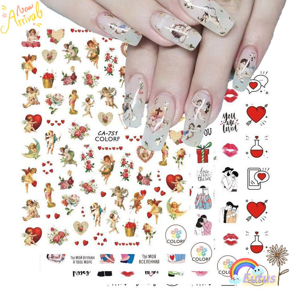 Miếng Dán Trang Trí Móng Tay Hình Trái Tim Xinh Xắn