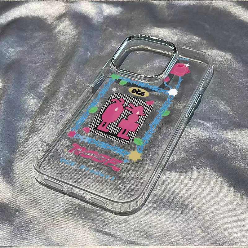 ✅Ốp Điện Thoại Mềm Chống Sốc Họa Tiết Hoa Hồng / Cá Heo Cho Iphone 7 8I 12 1314pro11
