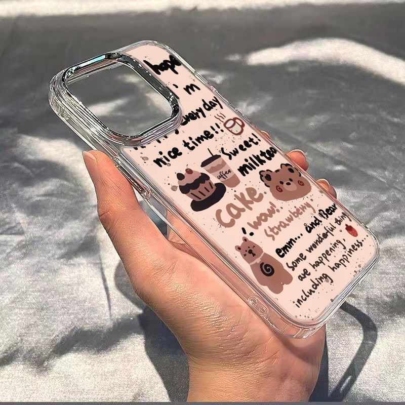 ✅Ốp Điện Thoại Mềm Chống Sốc In Hình Gấu 137In Cho iPhone12max ELQE 8plus 14pro11