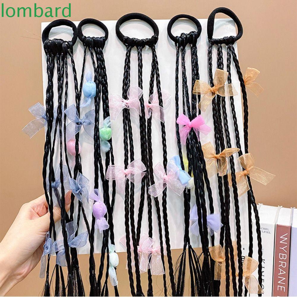 Dây Buộc Tóc Giả Thắt Bím Bằng Sợi Tổng Hợp Tự Nhiên Co Giãn Trang Trí Tóc Đuôi Ngựa Hoạt Hình Cho Bé Gái