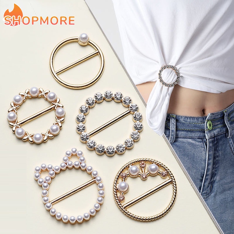 Ghim Cài Áo Hình Trái Tim / Tròn Đính Ngọc Trai Nhân Tạo Thời Trang