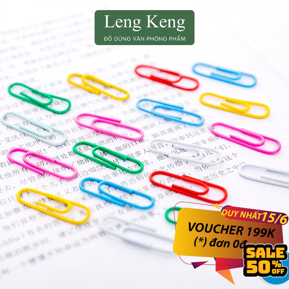 Set 50 kẹp giấy tài liệu bằng kim loại văn phòng phẩm Leng Keng K50