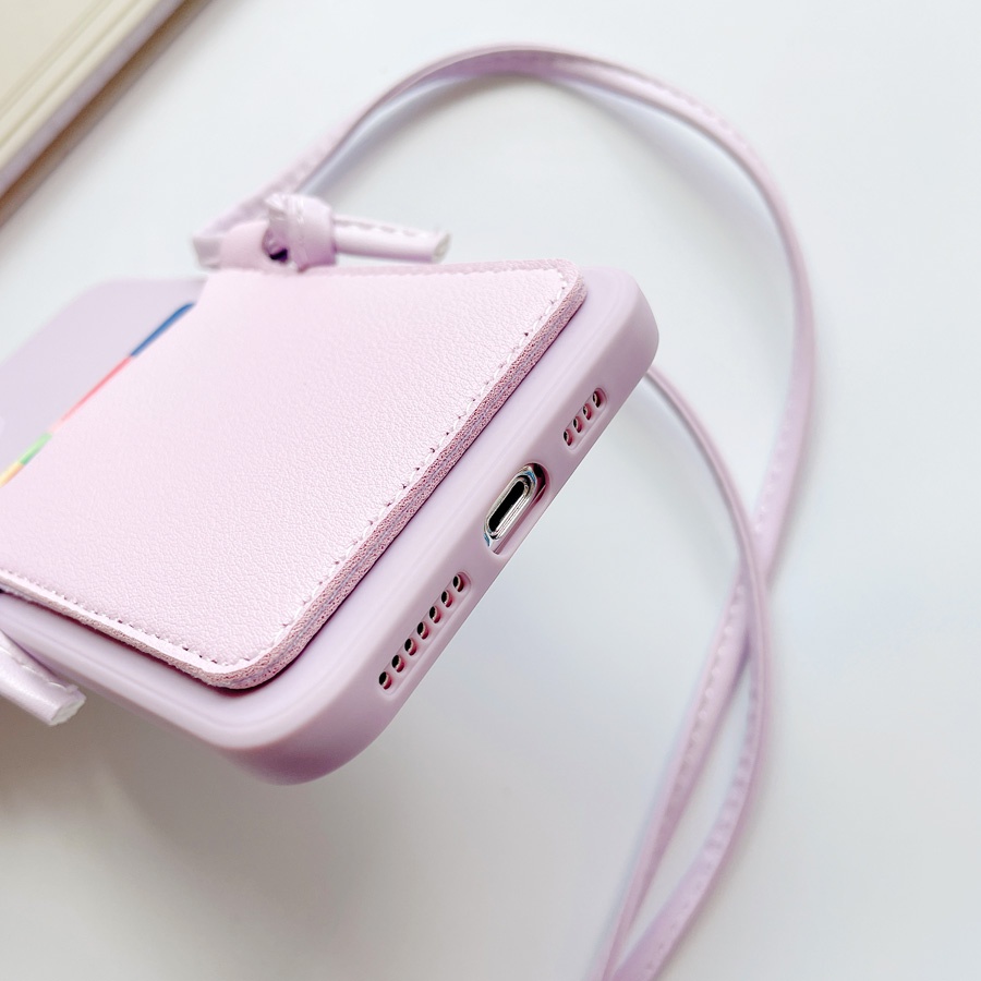 Ốp Điện Thoại Silicon Phối Da Có Ngăn Đựng Thẻ Và Dây Đeo Chéo Cho Oppo Reno 10 Pro Plus Reno9 Pro Reno8 T 8T 4G 5G