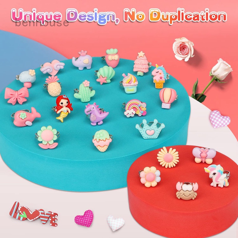 Bộ 24 Nhẫn Thiết Kế Xinh Xắn Cho Bé Gái