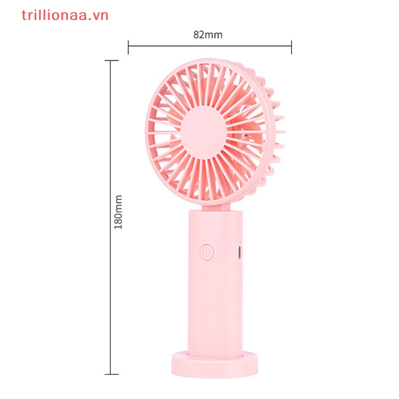 Quạt Điện USB Mini Cầm Tay Màu Hồng Dễ Thương Có Thể Sạc Lại
