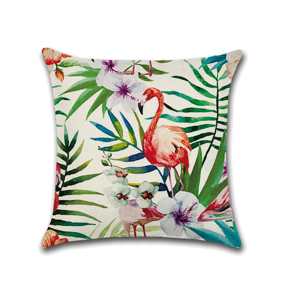 Vỏ Gối Chất Liệu Cotton Lanh Họa Tiết Hoa Lá Nhiệt Đới 18x18Inch C6Q1 Trang Trí Nhà Cửa