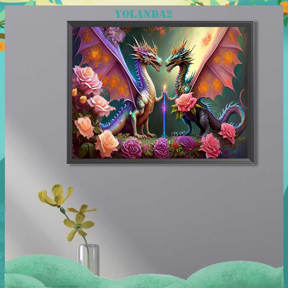 Tranh Đính Đá Kim Cương Toàn Bộ 5D DIY Hình Vẽ Khủng Long