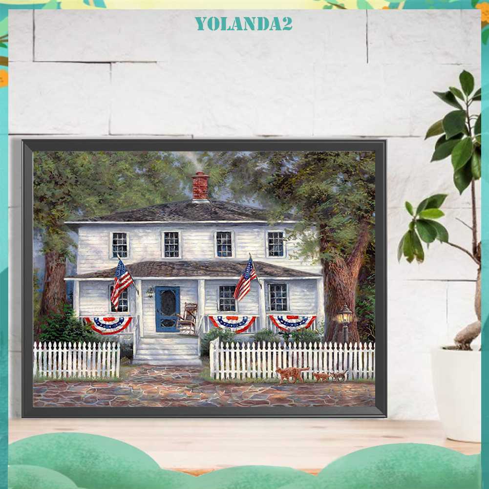 Tranh Đính Đá Kim Cương Toàn Bộ 5D DIY Hình Vẽ Ngôi Nhà