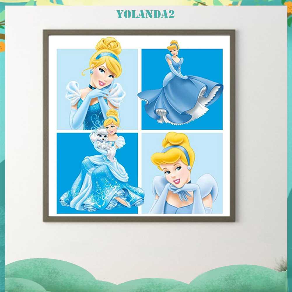 Bộ Tranh Đính Đá 5D Họa Tiết Công Chúa Hoạt Hình Độc Đáo DIY Dùng Trang Trí Nhà Cửa