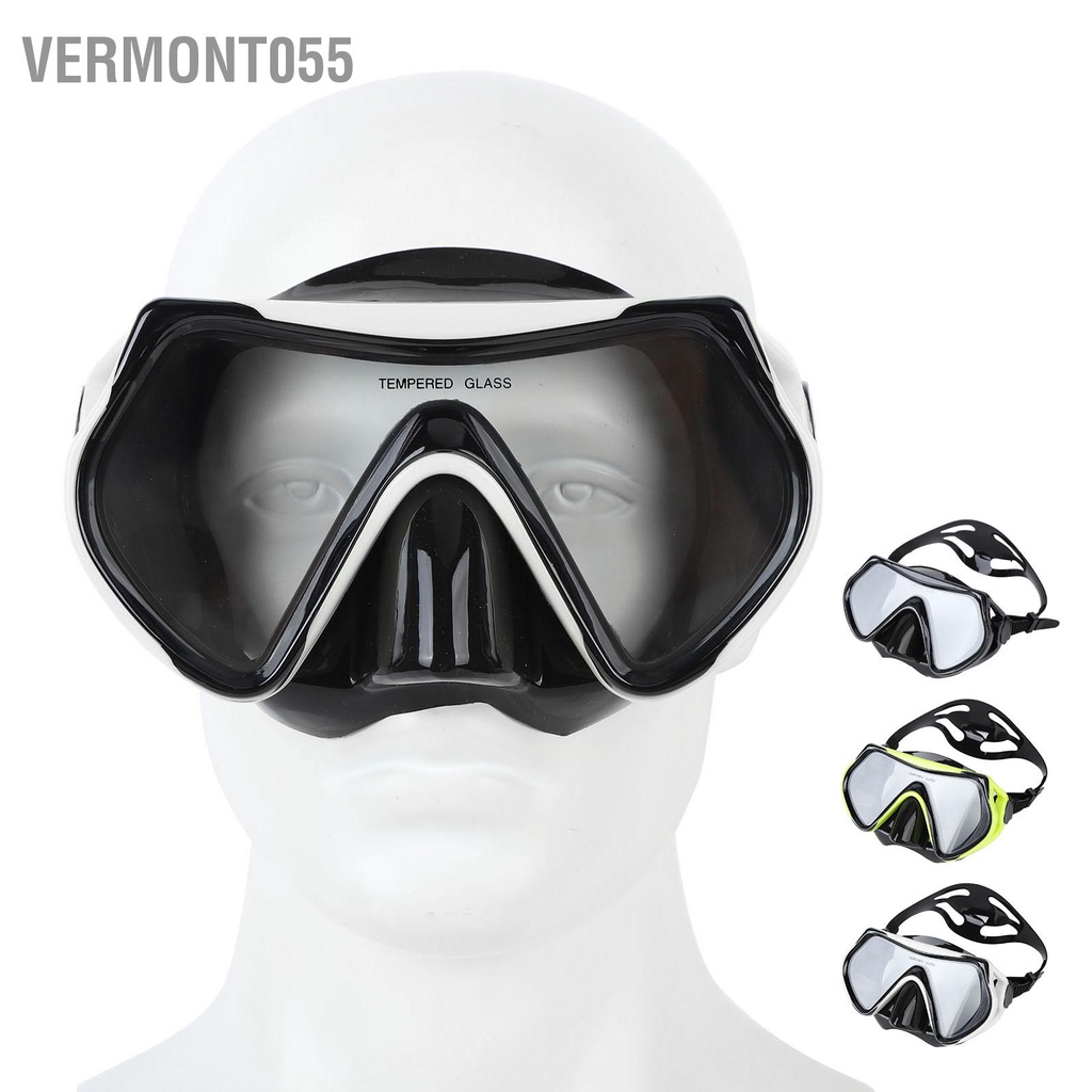 Vermont055 Kính lặn dành cho người lớn Thiết bị bơi ngoài trời với ống thở bằng silicon không có sương mù