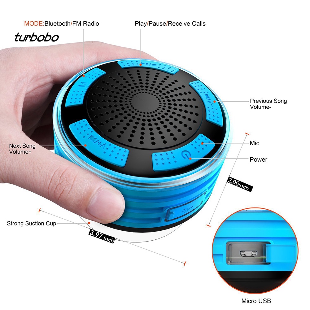 Loa Bluetooth Không Dây Chống Nước Có Đèn LED Tích Hợp Đài FM Và Phụ Kiện