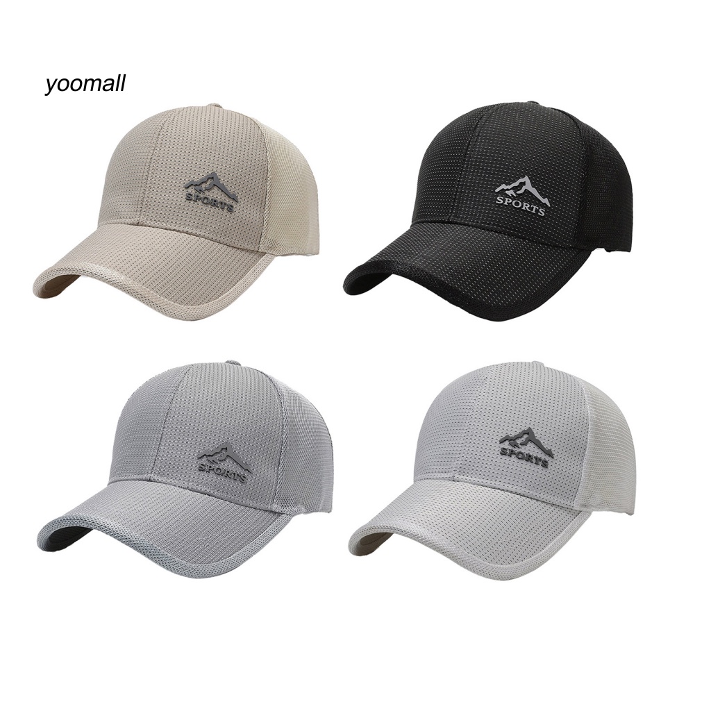 Mũ Lưỡi Trai Màu Trơn Phối Lưới Rỗng Thoáng Khí Chống Tia UV Thời Trang Mùa Hè Cho Nam