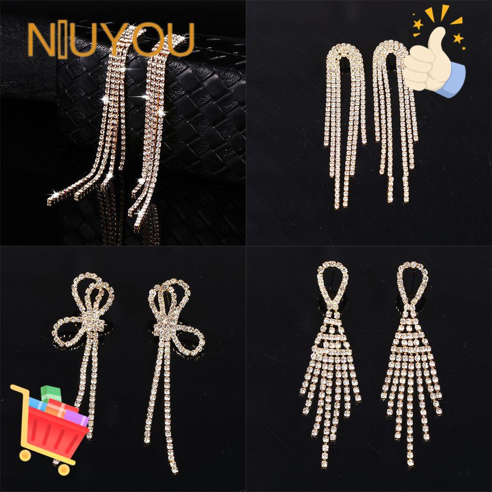 Bông Tai Dáng Dài Phối Tua Rua Sang Trọng Thời Trang Cho Nữ