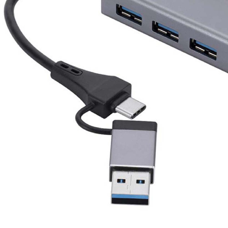 Thẻ Mạng Gigabit 1000Mbps 3 Cổng 3.0 HUB 2 Trong 1 Cáp USB-C Sang RJ45