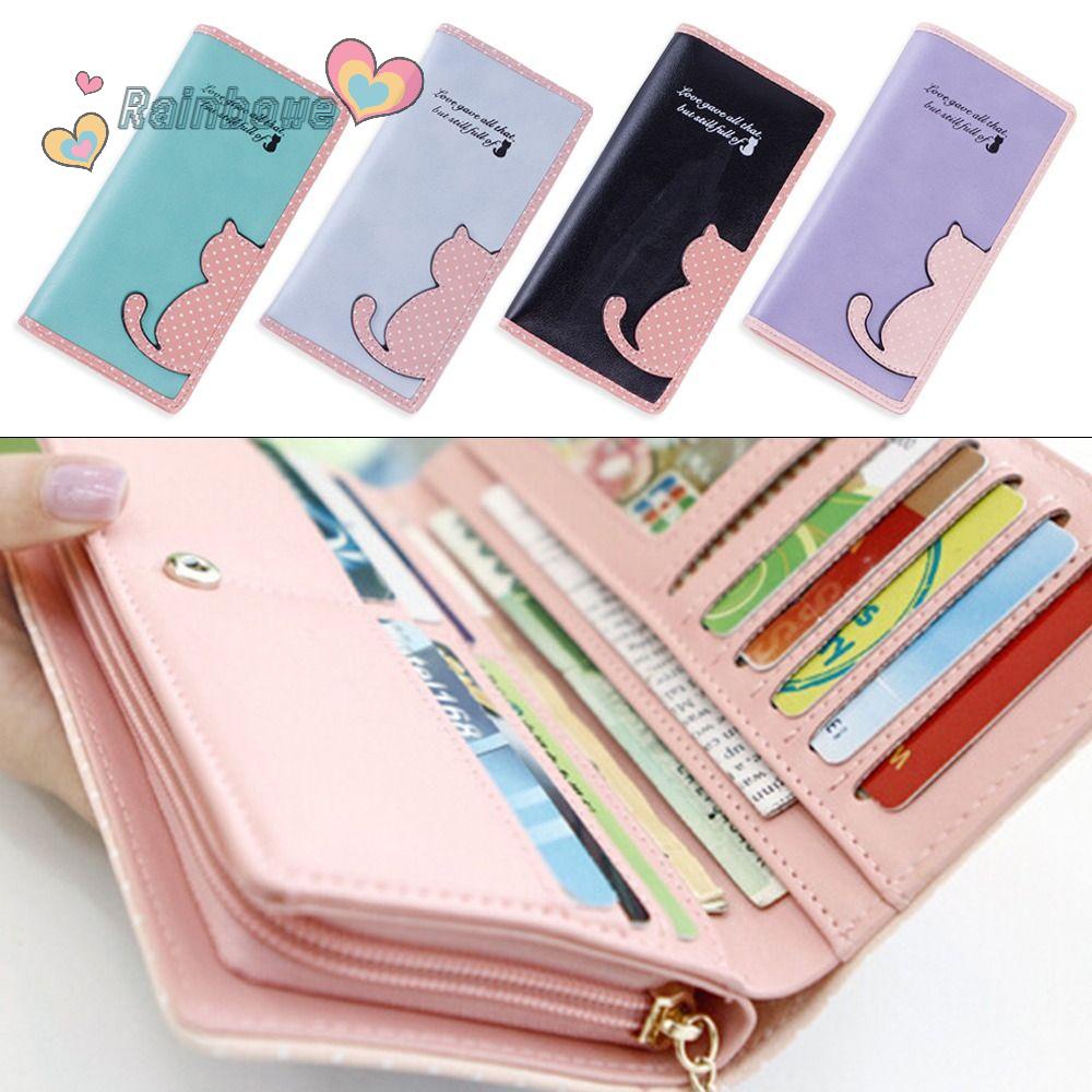 Ví Cầm Tay Hình Mèo Có Khóa Kéo Cho Nữ