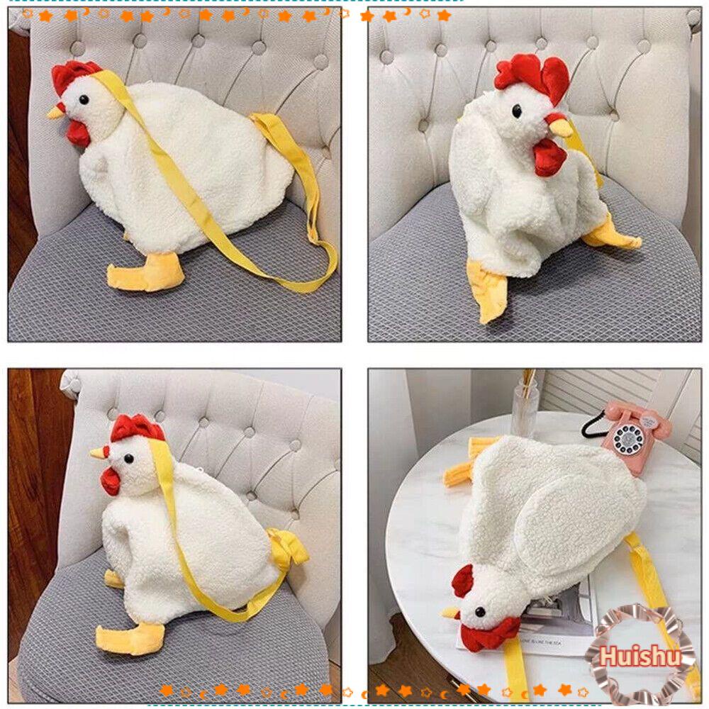 Túi Đeo Chéo Đựng Điện Thoại Hình Gà Nhồi Bông Ngộ Nghĩnh