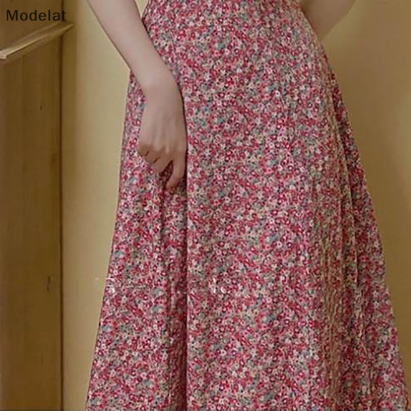 Mfc Đầm Tay Phồng Cổ Vuông In Họa Tiết Hoa Thời Trang Mùa Hè Hàn Quốc