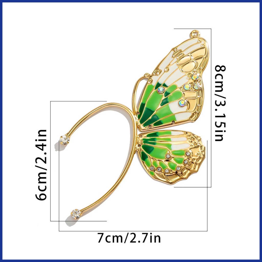 Khuyên Kẹp Vành Tai Hình Bướm Đính Đá Cho Bé Gái