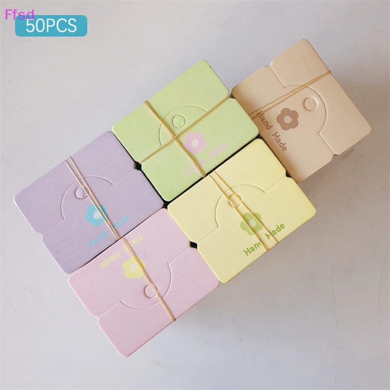 {Ffsd} Set 50 Thẻ Giấy Hình Hoa Nhiều Màu Sắc Trưng Bày Trang Sức Vòng Tay Dây Chuyền