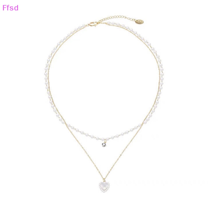 {Ffsd} Vòng cổ Choker Mặt Hình Trái Tim Đính Ngọc Trai Sáng Bóng Thời Trang Làm Quà Tặng Tiệc Cưới Dành Cho Nữ