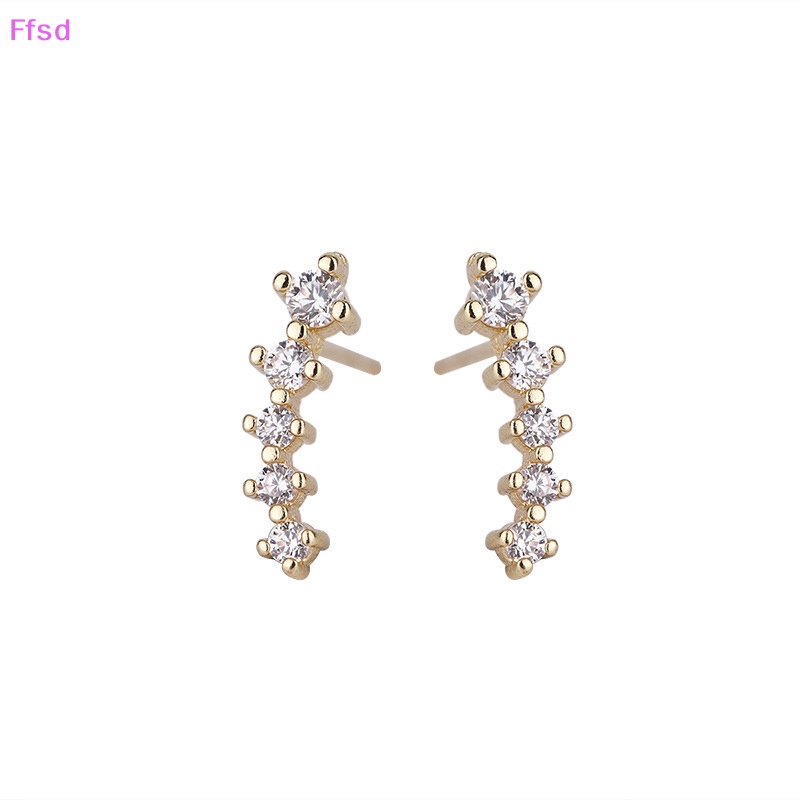 {Ffsd} Khuyên Tai Đính Đá Zircon Dễ Thương Phong Cách Phương Tây Nhẹ Nhàng Thời Trang Mới Cho Nữ * Hàng Bán Chạy