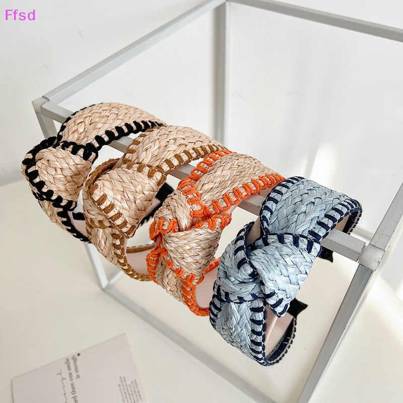 {Ffsd} Băng Đô Rơm Boho Bản Rộng Thắt Nút Duyên Dáng Thanh Lịch Cho Nữ * Hàng Bán Chạy *