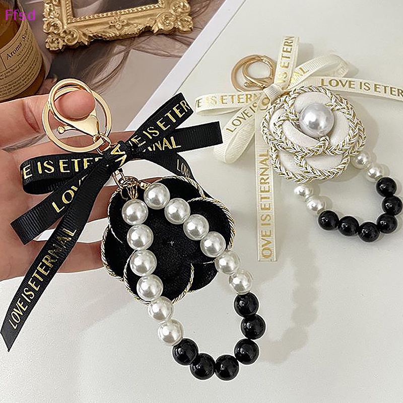 1 Móc Khóa Hình Hoa Trà Đính Ngọc Trai Tinh Tế Thời Trang {Ffsd} * Hàng Bán Chạy