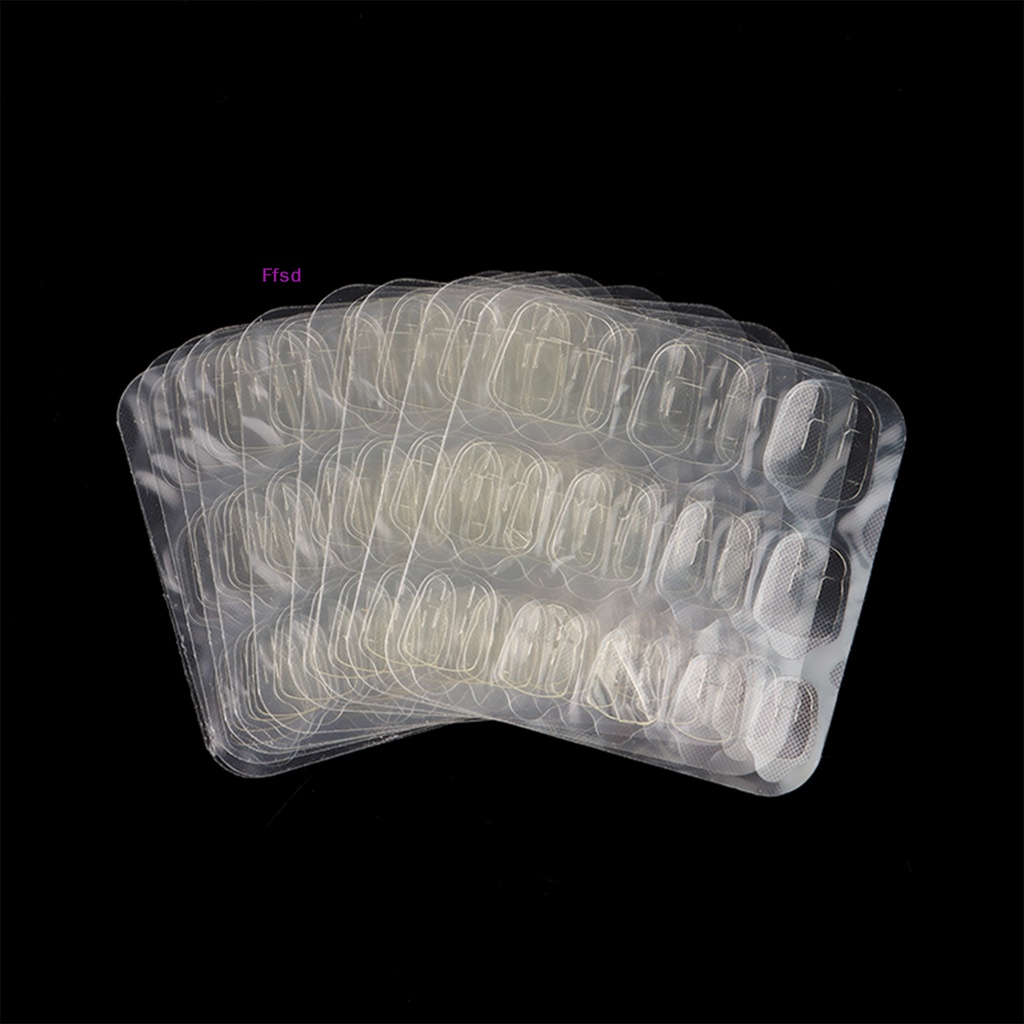 {Ffsd} Set 12 / 24 Dụng Cụ Kẹp Hai Mặt Trong Suốt Tự Dính Dạng Nhấn Cho Móng Tay Giả