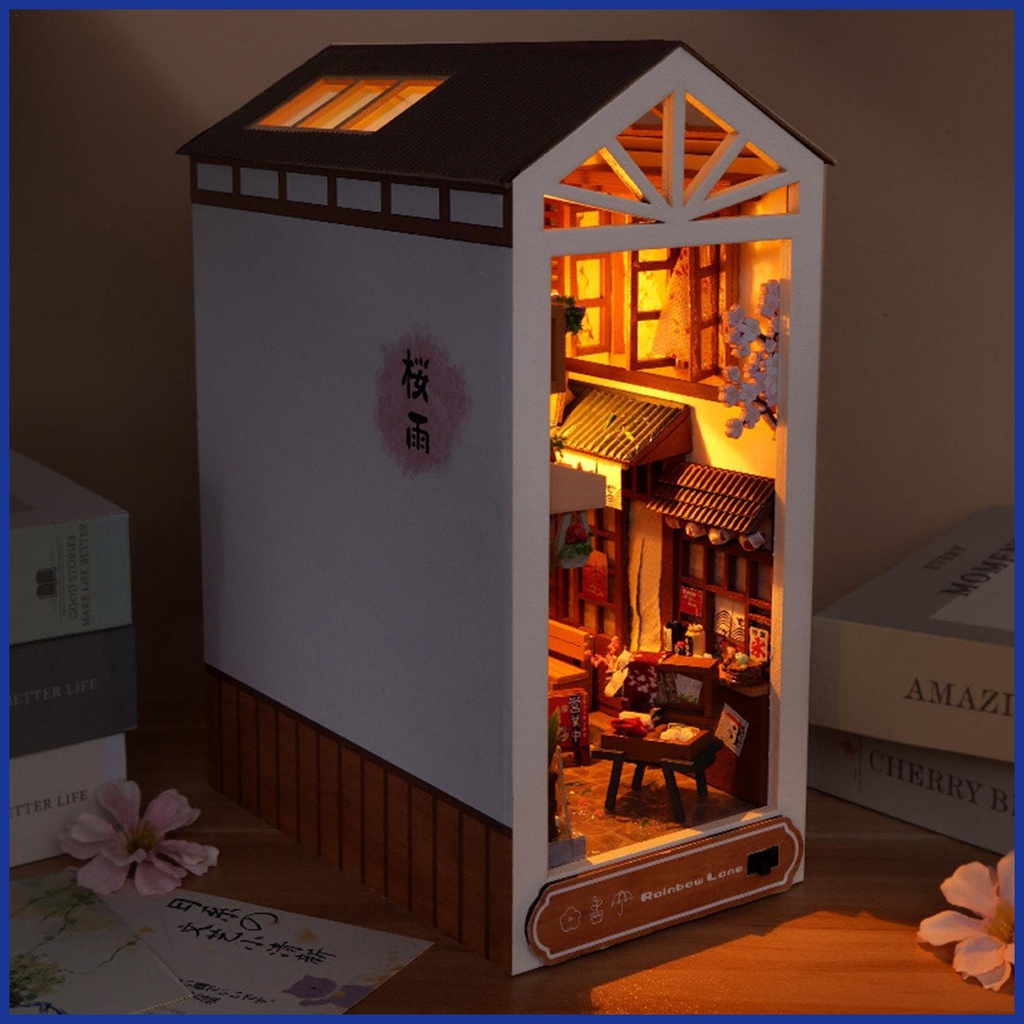 Sách Nook After The Rain Book Nook Kệ Đứng Để Góc Sách DIY Bộ Đồ Chơi Nhà Búp Bê Aavn