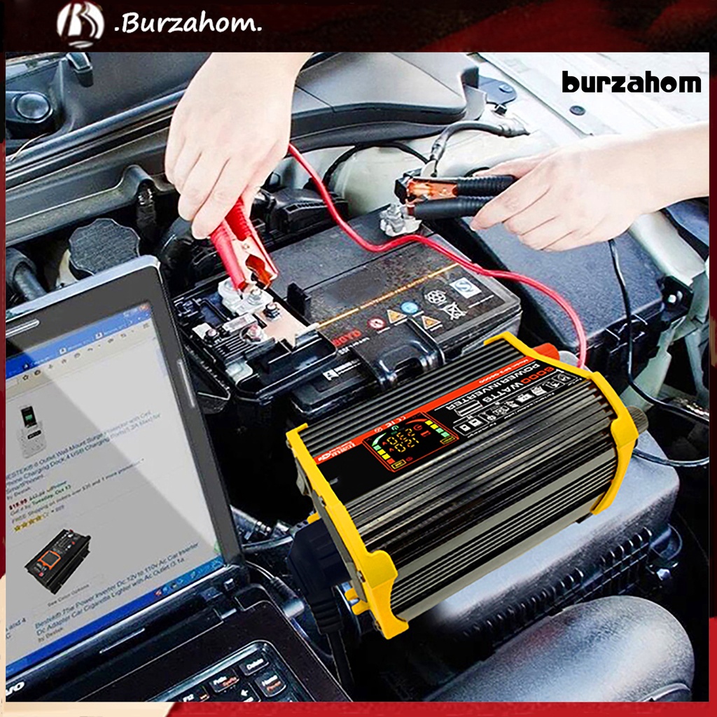 Bộ Chuyển Đổi Nguồn Điện 6000W Từ DC12V Sang AC220V / 110V Hai Cổng USB Cho Xe Hơi