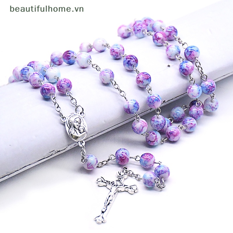 Vòng cổ Chuỗi Hạt Thủy Tinh 8mm Thời Trang Dự Tiệc Cho Nam Và Nữ