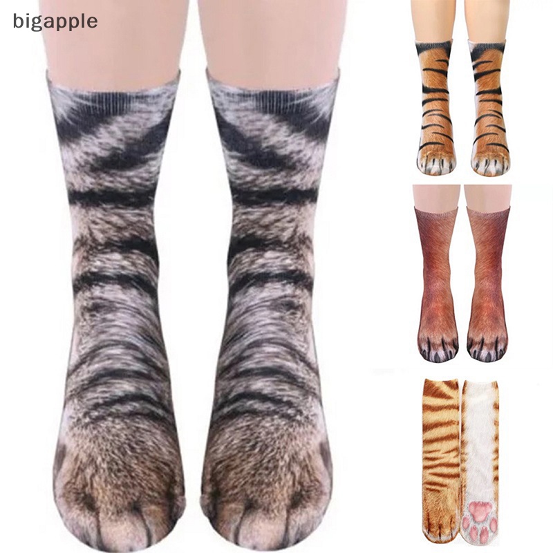 Bigapple Vớ Cotton Họa Tiết Da Báo / Hổ Vui Nhộn Đáng Yêu Unisex