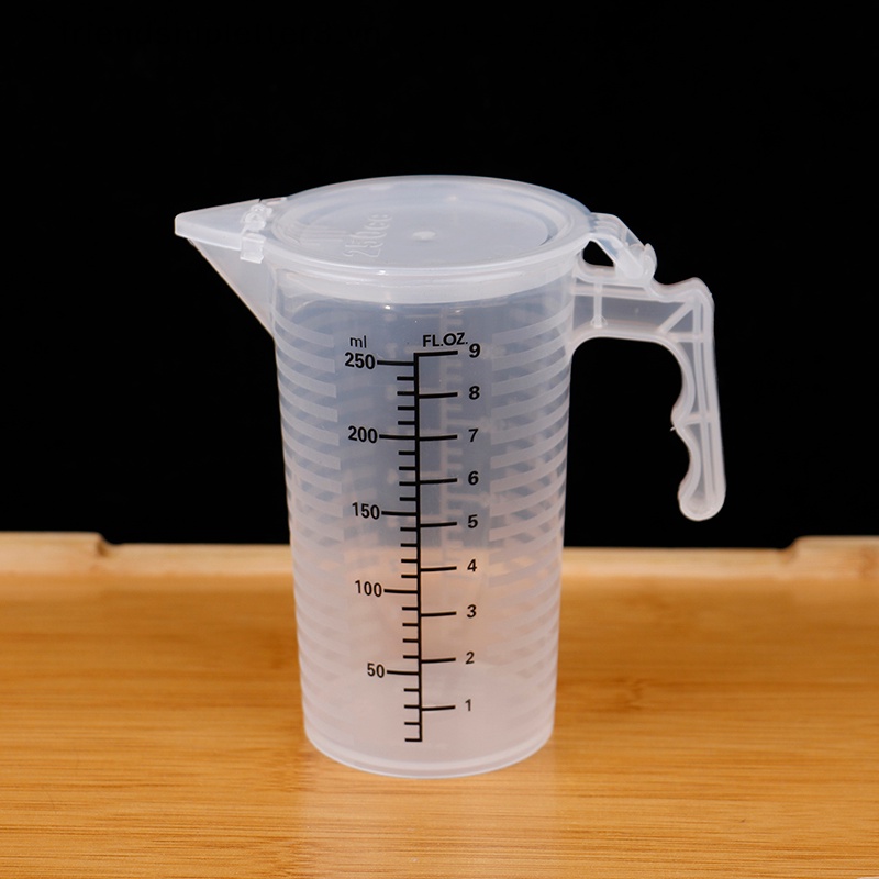 Cốc Đo Lường Trong Suốt Có Nắp Đậy Dung Tích 100 / 250 / 500ML