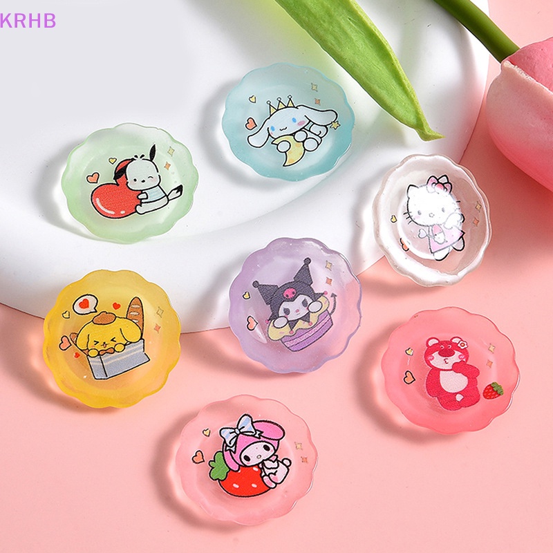 Set 10 Mô Hình Đĩa Sanrios Hoạt Hình Mini Bằng Nhựa Resin Trang Trí Điện Thoại DIY Mới