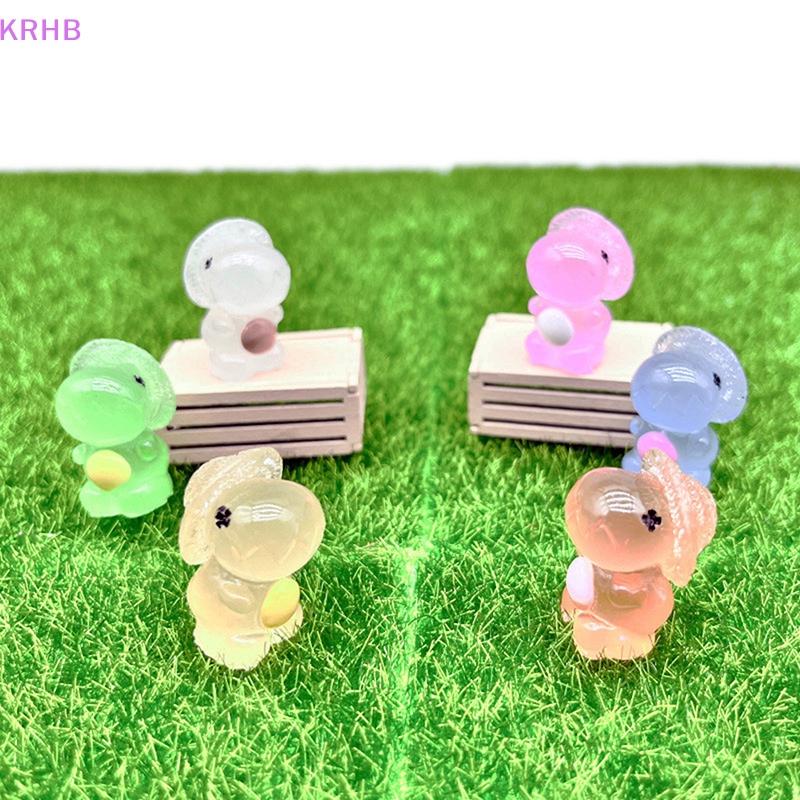 Bộ 5 Mô Hình Khủng Long Mini Bằng Nhựa Phát Quang Dùng Trang Trí DIY Mới