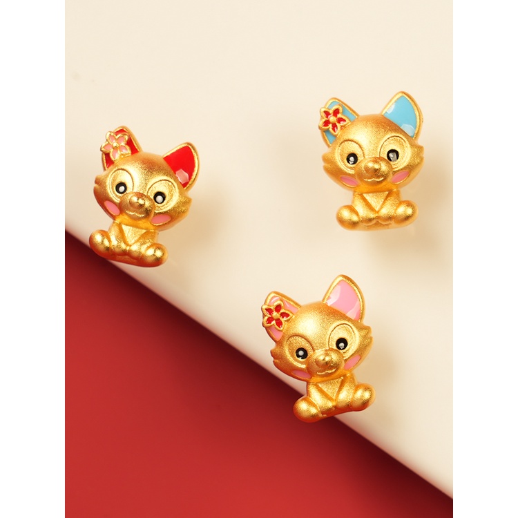 Hạt Xỏ Màu Vàng Cát Phụ Kiện Vòng Tay / Vòng Tay Xỏ Hạt Tự Làm Thủ Công Hình Cáo Nhỏ Màu Vàng Cao Cấp