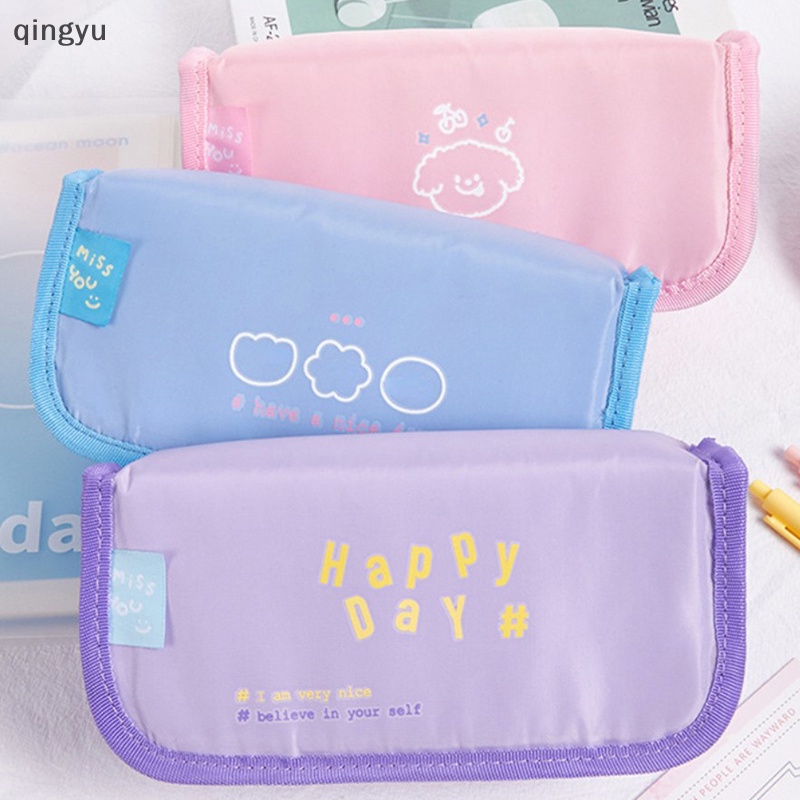 Túi Đựng Bút Bằng Vải Sức Chứa Lớn Họa Tiết Hoạt Hình Phong Cách Hàn Quốc Dễ Thương Cho Học Sinh