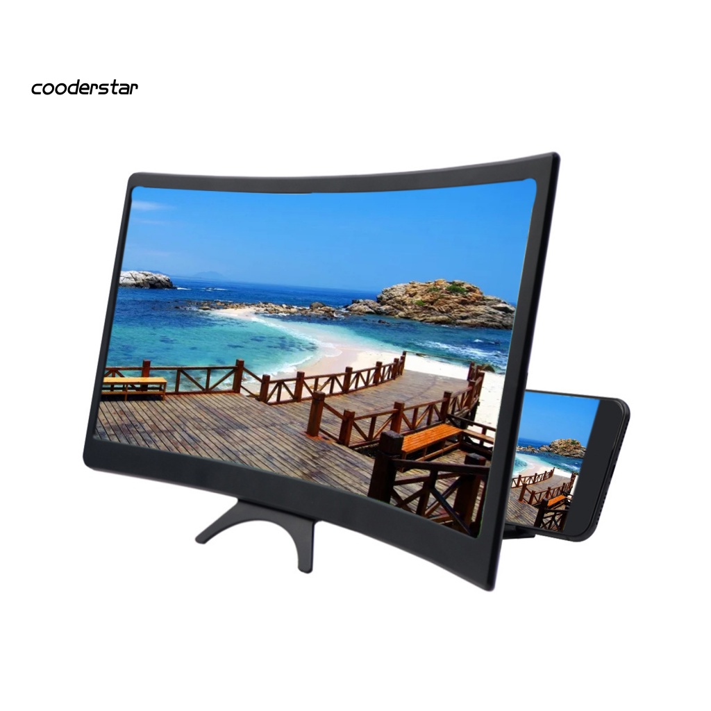 Kính Lúp Màn Hình Cong 12 Inch 3D Có Thể Gấp Gọn Cho Điện Thoại