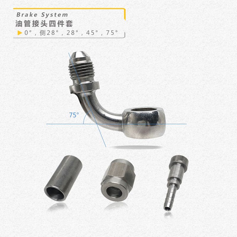 Đầu Ống Dẫn Dầu Phanh 0 / 28 / 75 Độ M10 Bằng Inox Chuyên Dụng Cho Xe Mô Tô