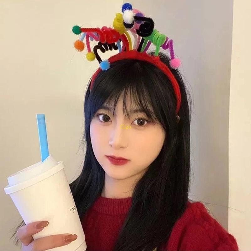 Flgo Băng Đô Xoắn Họa Tiết Hoạt Hình Vui Nhộn Nhiều Màu Sắc