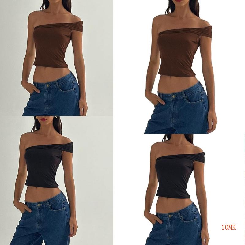 Áo Thun Không Tay Mềm Mại Màu Trơn Ôm Dáng Phong Cách Vintage Mùa Hè