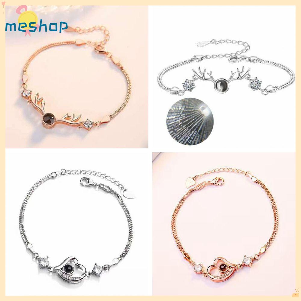 Vòng Đeo Tay Mặt Tròn In Chữ I Love You Độc Đáo Thời Trang