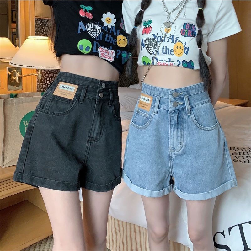 Quần ngắn ống rộng Lưng Cao Thời Trang Mùa Hè Hàn Quốc 2023
