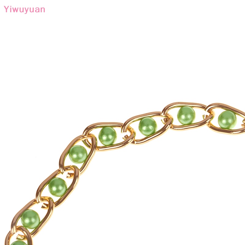 < Yiwuyuan > Phụ Kiện Dây Xích Thắt Lưng Chuỗi Ngọc Trai Kim Loại Trơn Đa Năng Cho Đầm Nữ Mới